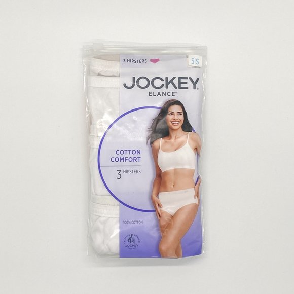 Jockey Elance Hipster Panties Women 3 Pack Cotton Comfort Underwears White 5/S - Picture 3 of 5
